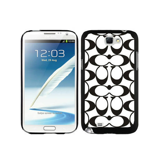 Coach Big Logo Black White Samsung Note 2 Cases DSN | Women